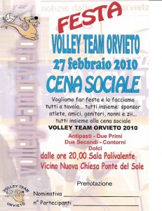 Volley Team Orvieto (locandina cena sociale) Volley Team Orvieto (locandina cena sociale)