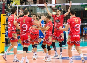 L'esultanza della Sir Safety Perugia