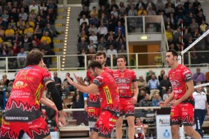 Sir Safety Conad Perugia (esultanza) serie A maschile 2015-2016