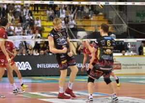 Sir Safety Conad Perugia (esultanza) serie A maschile 2015-2016