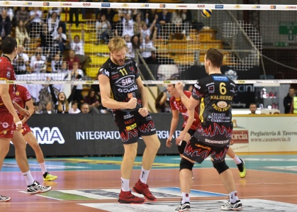 Sir Safety Conad Perugia (esultanza) serie A maschile 2015-2016